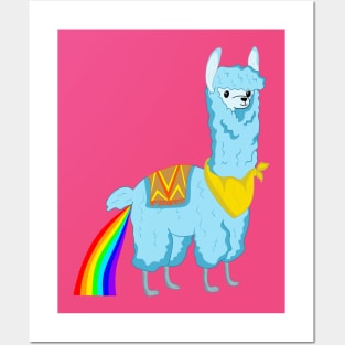 Colorful alpaca Posters and Art